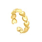 Wholesale Heart-shaped Layered Open 18K Gold Stainless Steel Ring