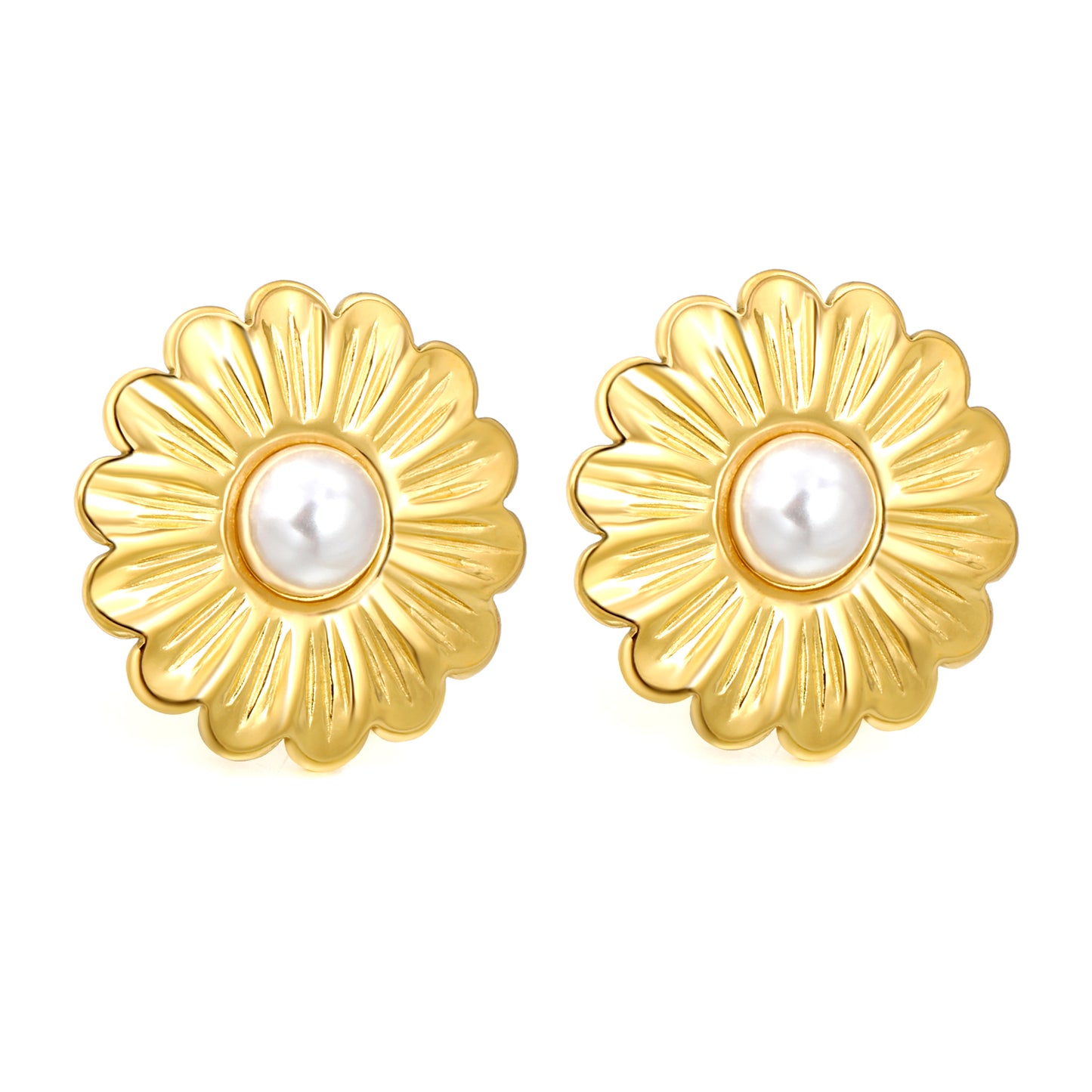 Wholesale Floral Pearl Earrings Elegant Romance