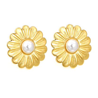 Wholesale Floral Pearl Earrings Elegant Romance