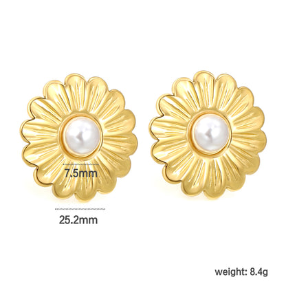 Wholesale Floral Pearl Earrings Elegant Romance