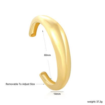 Bulk 18K Gold Plated Contemporary Irregular C-Shaped Bracelet