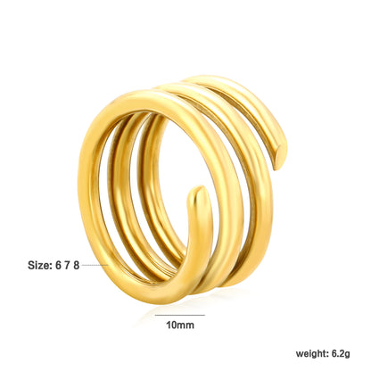 Wholesale 18K Gold Plated Multi-Loop Stacking Ring Interwoven Circle Sculpture Light Luxury