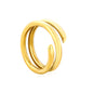 Wholesale 18K Gold Plated Double Helix Open Ring Stacked Loop Architecture Modernist Art