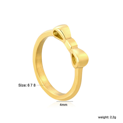 Wholesale 18K Gold Plated Bow Motif Ring Delicate Festive Accent Holiday Celebration Jewelry