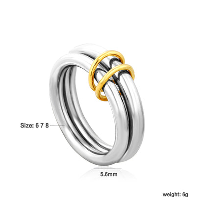 Wholesale 18K Gold Plated Multi-Loop Interlock Ring Twisted Circle Sculpture Light Luxury Art