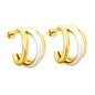 Bulk 18K Gold Huggie Earrings Colorful Drip Enamel Coating Hypoallergenic