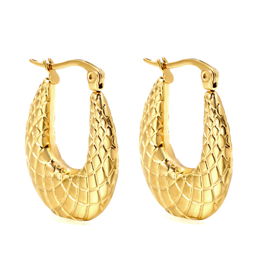 Wholesale Striped Texture Gold Hoop Earrings for Jewelry Retailers