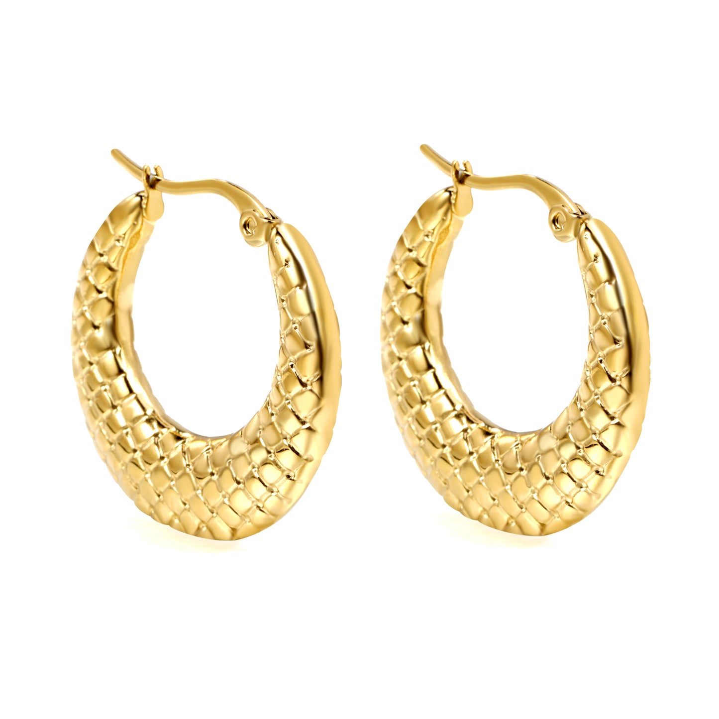 Wholesale Futuristic Radiant - Striped Gold Hoop Earrings for Vendors