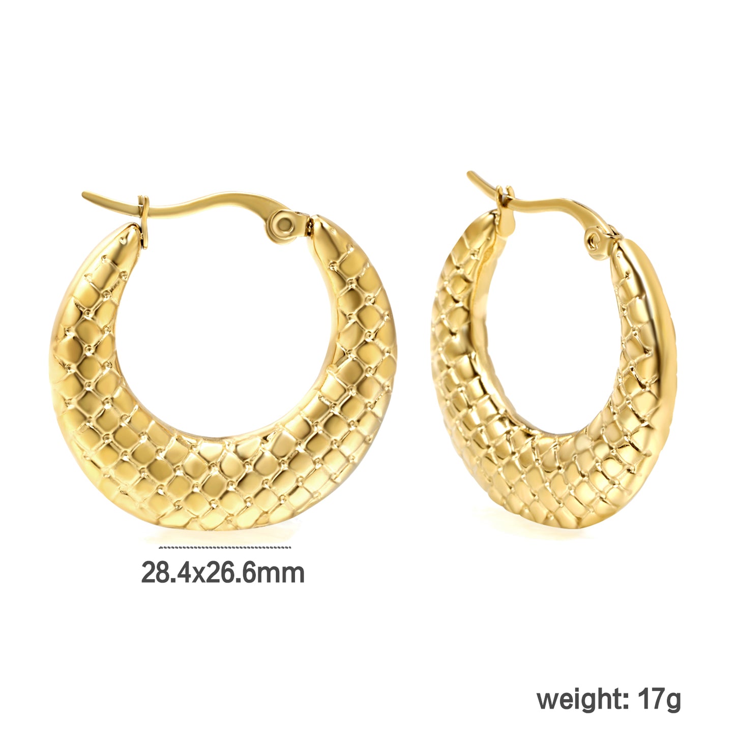 Wholesale Futuristic Radiant - Striped Gold Hoop Earrings for Vendors