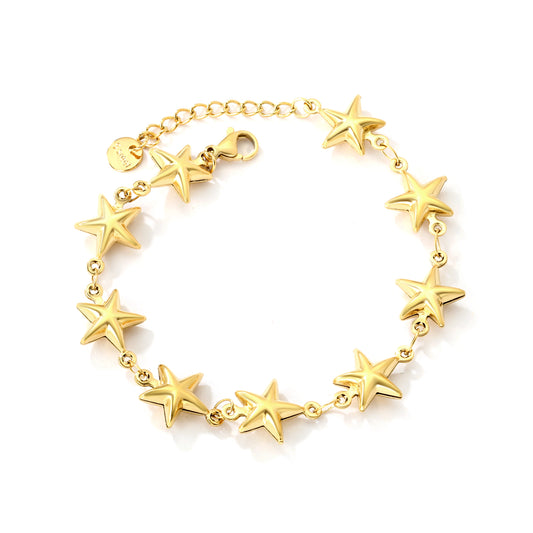 Wholesale 18K Gold Plated Star Constellation Bracelet Angular Form Cosmic Inspired Light Luxury