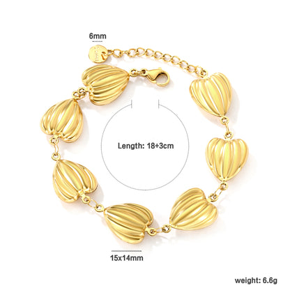 Wholesale 18K Gold Plated Lantern Bead Bracelet Vertical Fluting Vintage Industrial Light Luxury