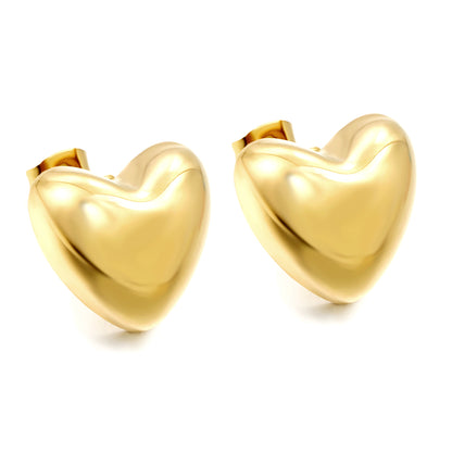 Bulk Stainless Steel Smooth Heart Earrings Pure Design
