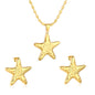 Wholesale 18K Gold Plated Star Constellation Jewelry Set Textured Surface Necklace Earrings Industrial Celestial