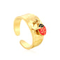 Wholesale Waterproof PVD Gold 9.4mm Butterfly Open Ring