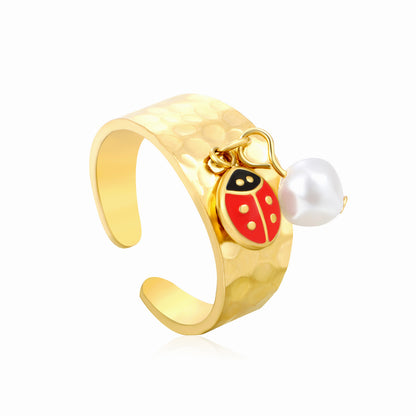 Wholesale Waterproof PVD Gold 9.4mm Butterfly Open Ring