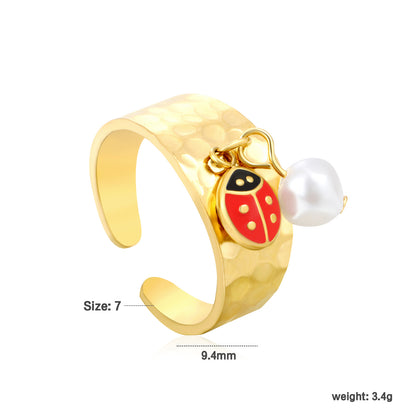 Wholesale Waterproof PVD Gold 9.4mm Butterfly Open Ring