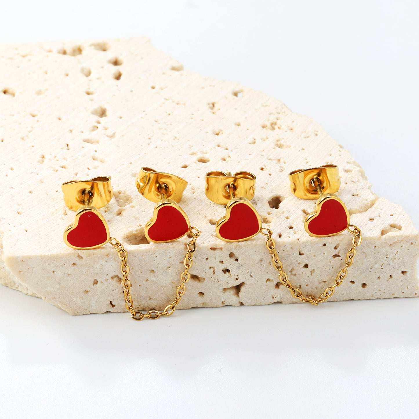 Jewelry suppliers of gold heart black & red & pink oil drops & cross chain