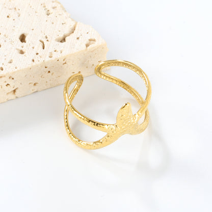 Wholesale Starfish-Inspired Wrapped 18K Gold Stainless Steel Ring