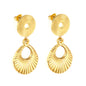 Wholesale Stainless Steel Textured Circle + Teardrop Hoop Earrings Natural Beauty