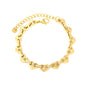 Wholesale Waterproof PVD Gold Linked Heart Charm Bracelet