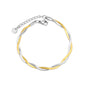 Wholesale Waterproof PVD Two-Tone Double Weave Blade Chain Bracelet