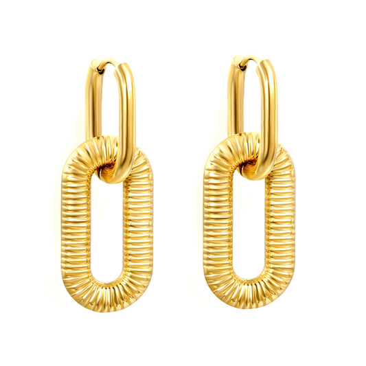 Wholesale Striped Hoop Earrings Retro Groove