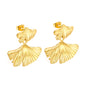 Wholesale Stainless Steel Small Scallop + Large Scallop with Textured Face Earrings