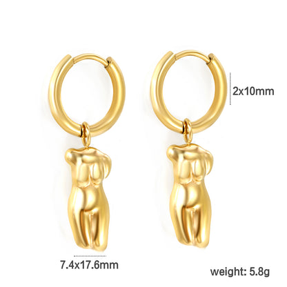 Wholesale 18K Gold Figure Hoop Earrings Unique Style