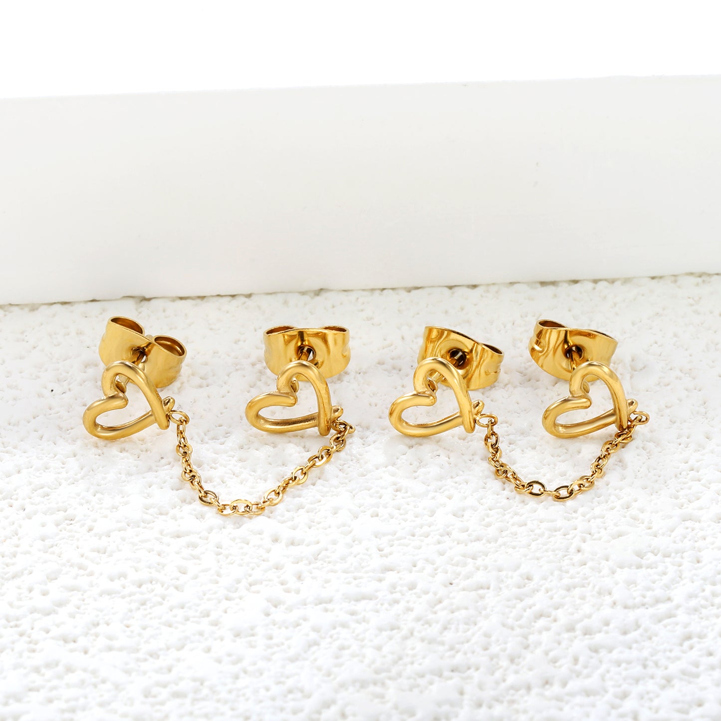 Golden heart circle+cross chain earrings jewelry supplier