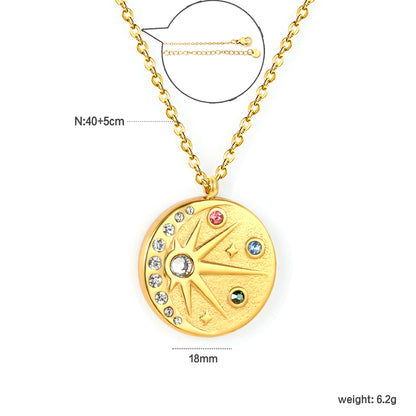 Wholesale 18K Gold Plated Sunburst Multi-Gemstone Necklace Colorful Diamonds Festival Luxury