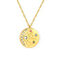 Wholesale 18K Gold Plated Sunburst Multi-Gemstone Necklace Colorful Diamonds Festival Luxury