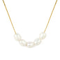 Wholesale 18K Gold Plated Pearl Strand Necklace Irregular White Pearls Natural Luster Light Luxury
