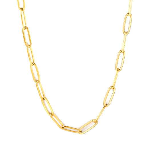 Bulk 18K Gold Plated Modern Long Flat Cross Charm Necklace