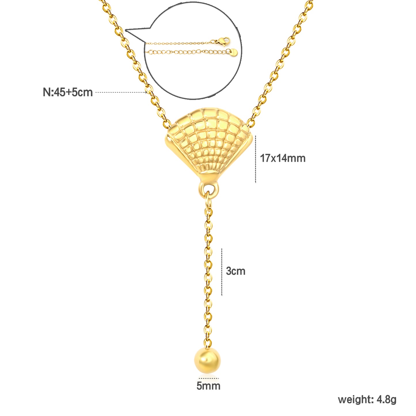 Wholesale 18K Gold Plated Fan Y-Drop Necklace Openwork Design Natural Theme Light Luxury