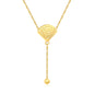 Wholesale 18K Gold Plated Fan Y-Drop Necklace Openwork Design Natural Theme Light Luxury