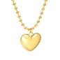 Bulk Stainless Steel Gold Heart Pendant Necklace Sweet Style
