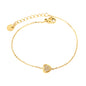 Wholesale 18K Gold Plated Textured Diamond Bracelet Circular Pendant Delicate Chain Modern Artisan Craft