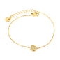 Wholesale 18K Gold Plated Circle Diamond Bracelet Precision Halo Setting Delicate Chain Minimalist Luxury