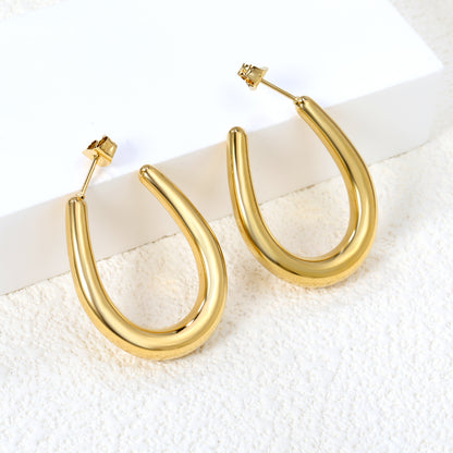 Wholesale Large - sized U - shaped Gold Earrings for Jewelry Suppliers