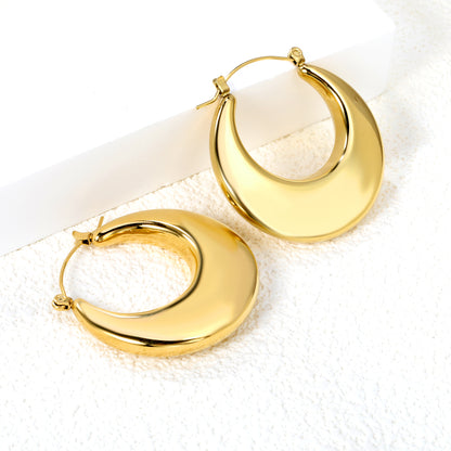 Wholesale 18k gold-plated hollow crescent earrings