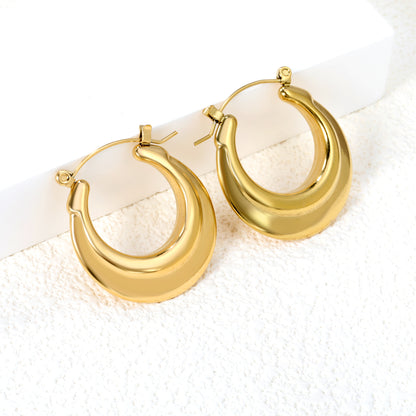 Wholesale Cool Black - Textured Gold Hoop Earrings for Retailers