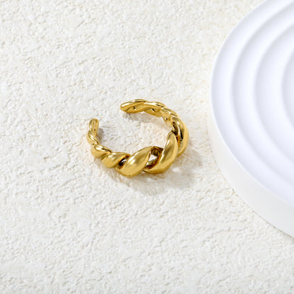 Bulk 18K Gold Plated Luxe Braided Twist Open Ring