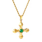 Wholesale Gold Tone Cross Pendant Necklace with Gemstones Spiritual Style
