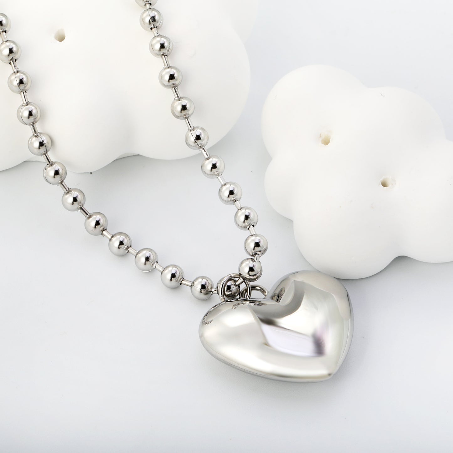 Bulk Stainless Steel Gold Heart Pendant Necklace Sweet Style
