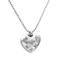 Bulk Stainless Steel Gold Heart with Zircon Necklace Romantic Style