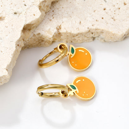 Bulk 18K Gold Orange - shape Hoop Earrings