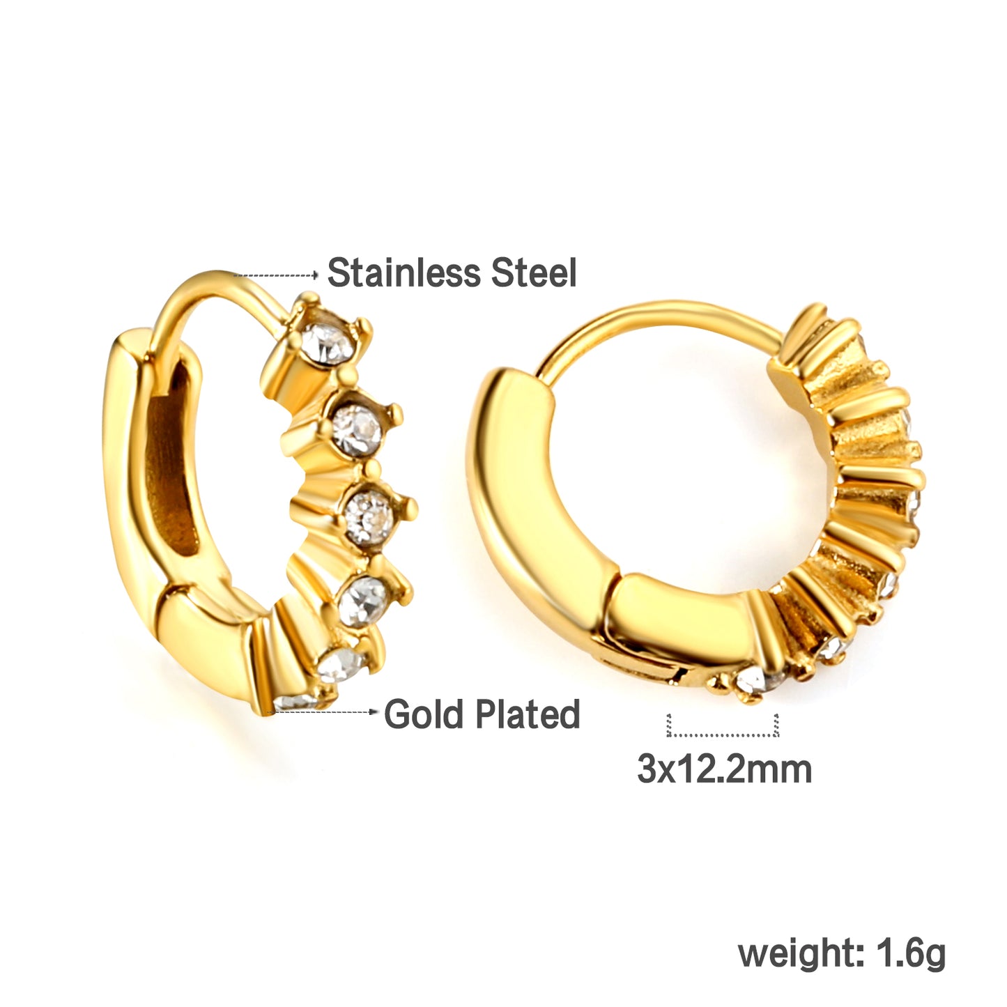 Wholesale Complex Diamond - Set Gold Earrings for Jewelry Vendors