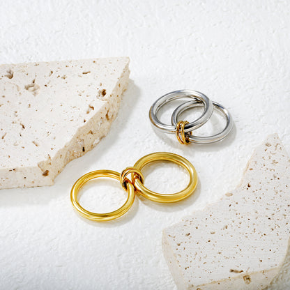 Wholesale 18K Gold Plated Multi-Loop Interlock Ring Twisted Circle Sculpture Light Luxury Art