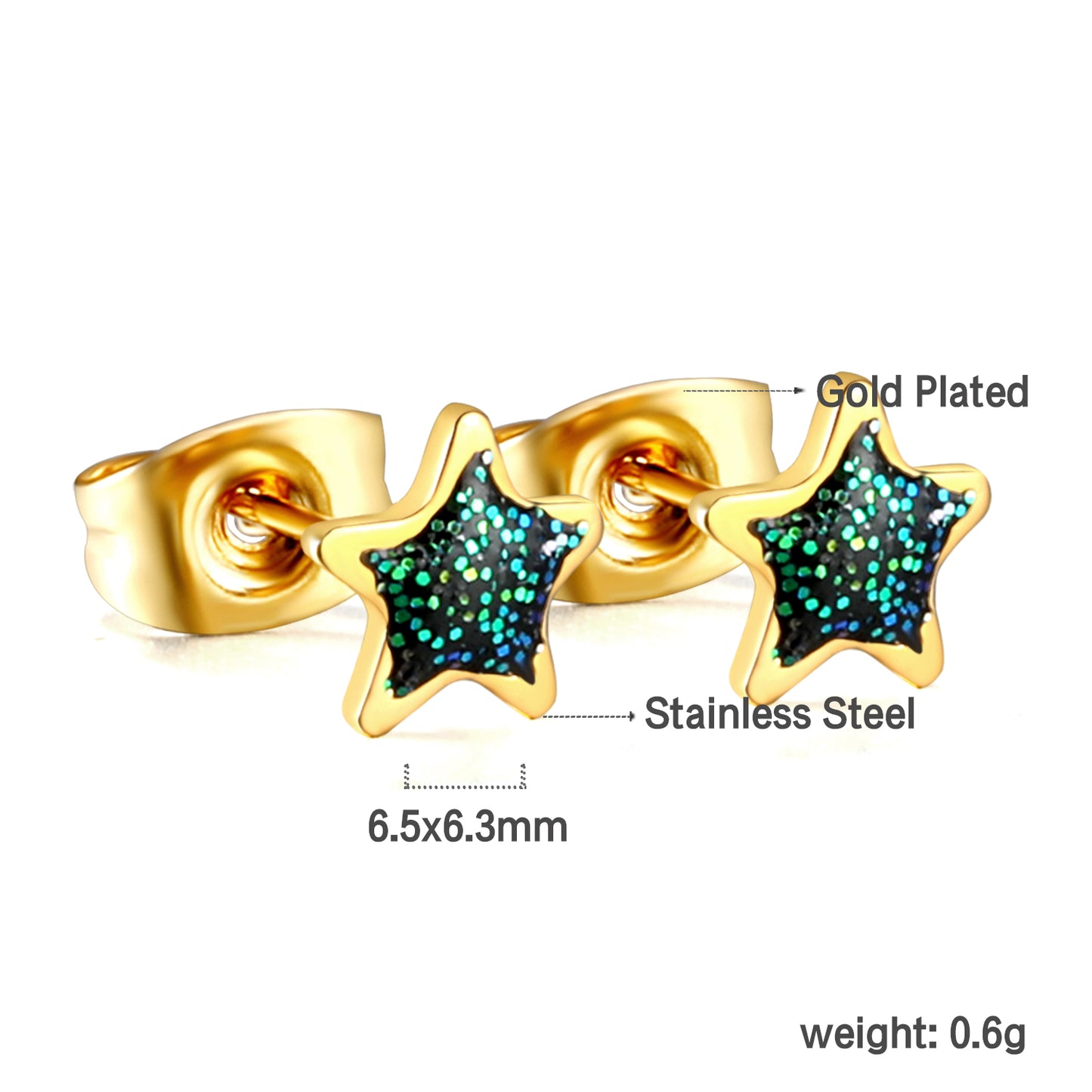 Wholesale 18K Gold Special Star Earrings Sparkling Design Fast Production