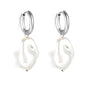 Bulk Irregular Pearl Hoop Earrings Minimalist Style